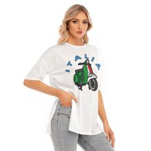 Load image into Gallery viewer, Vespa Women's Short Sleeves T-shirt With Hem Split
