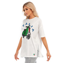 Load image into Gallery viewer, Vespa Women&#39;s Short Sleeves T-shirt With Hem Split
