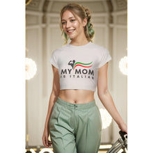 Load image into Gallery viewer, My mom is Italian  Women&#39;s Raglan Cropped T-shirt
